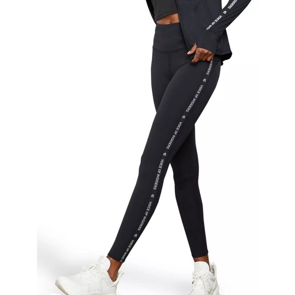 VOI Women's Small Small Black Reflective Workout Yoga Track Legging
